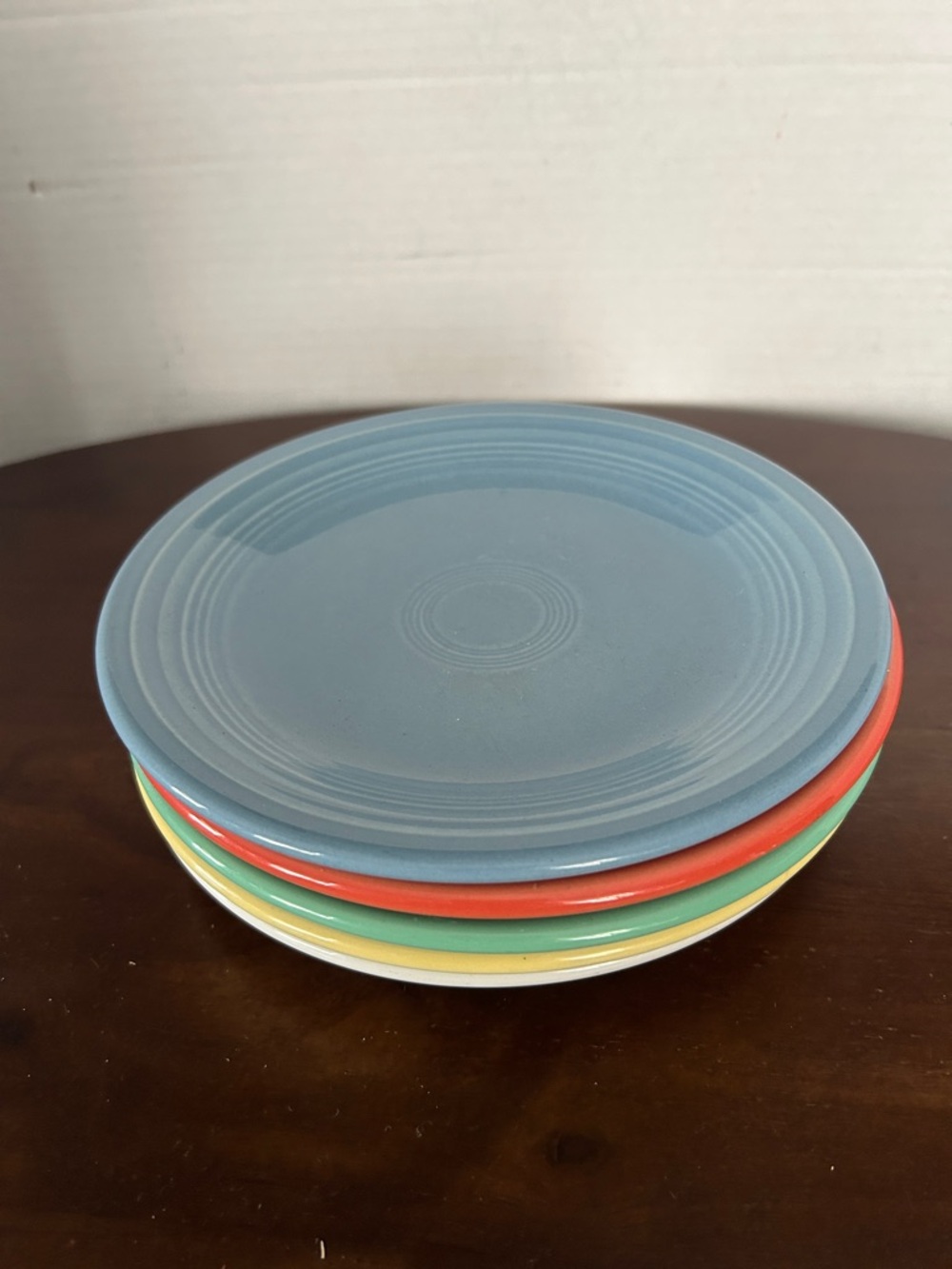 Fiesta Muti-Color Stoneware Dessert Plate Set - Blue, Red, Green, Yellow
